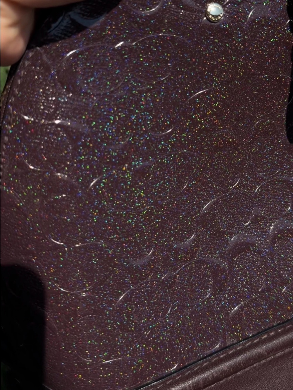 COACH Limited Edition Sierra Dome Satchel Patent Glitter Oxblood - Picture 11 of 11